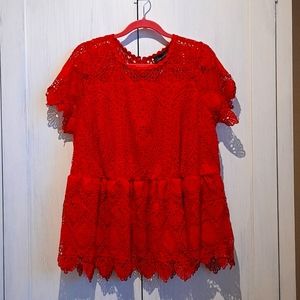 Lane Bryant Lace lined blouse size 16
